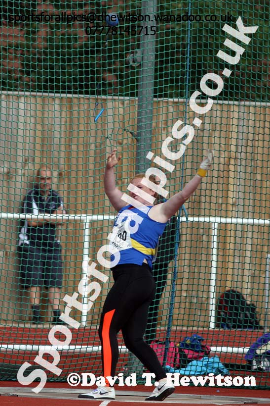 Womens under-17s hammer, Northern Under-13s, U-15s and 17s Championships. Photo: David T. Hewitson/Sports for All Pics